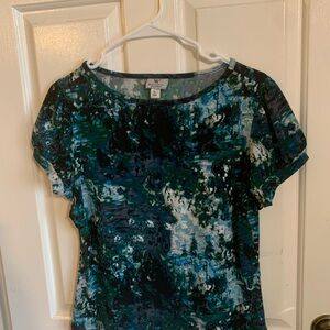 Worthington Multicolor Abstract Short Sleeve Top